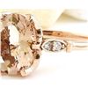 Image 2 : 2.15 CTW Natural Morganite 18K Solid Rose Gold Diamond Ring