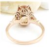 Image 3 : 2.15 CTW Natural Morganite 18K Solid Rose Gold Diamond Ring