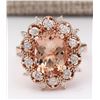 Image 1 : 4.58 CTW Natural Morganite And Diamond Ring In 18K Rose Gold