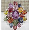 Image 1 : 6.60 CTW Natural Ceylon Sapphire And Diamond Ring In 14K White Gold