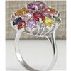 Image 3 : 6.60 CTW Natural Ceylon Sapphire And Diamond Ring In 14K White Gold