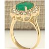 Image 3 : 4.75 CTW Natural Emerald And Diamond Ring In 18K Yellow Gold