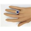 Image 4 : 5.48 CTW Natural Ceylon Sapphire And Diamond Ring In 14K White Gold