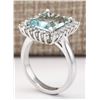 Image 3 : 5.15 CTW Natural Aquamarine And Diamond Ring In 18K White Gold
