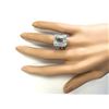 Image 4 : 5.15 CTW Natural Aquamarine And Diamond Ring In 18K White Gold