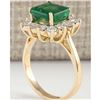 Image 3 : 4.40 CTW Natural Emerald And Diamond Ring In 18K Yellow Gold