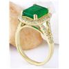 Image 4 : 4.47 CTW Natural Emerald 18K Solid Yellow Gold Diamond Ring
