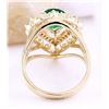 Image 3 : 2.40 CTW Natural Emerald 14K Solid Yellow Gold Diamond Ring