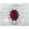 Image 1 : 2.81 CTW Ruby 18K White Gold Diamond Ring