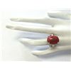 Image 4 : 9.67CTW Natural Coral And Diamond Ring In 14K Yellow Gold