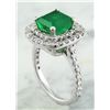 Image 4 : 4.10 CTW Emerald 18K White Gold Diamond Ring