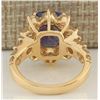 Image 3 : 7.83 CTW Natural Tanzanite And Diamond Ring In 14k Yellow Gold
