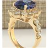Image 4 : 7.83 CTW Natural Tanzanite And Diamond Ring In 14k Yellow Gold