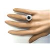 Image 4 : 2.30 CTW Natural Blue Sapphire And Diamond Ring In 18K White Gold