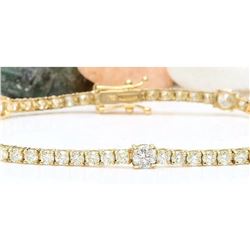 4.75 CTW Natural Diamond 18K Solid Yellow Gold Bracelet