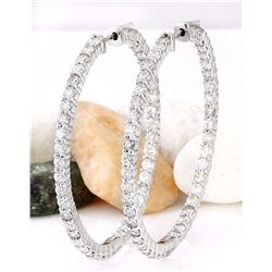 3.56 CTW Natural Diamond 18K Solid White Gold Earrings