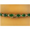 Image 4 : 38.50 CTW Emerald 18K Yellow Gold Diamond Necklace