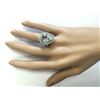 Image 4 : 7.96 CTW Natural Aquamarine And Diamond Ring In 18K Solid White Gold