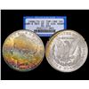 Image 1 : 1880/79-CC Rev. of 78 $1 Morgan Silver Dollar Coin GSA NGC MS65 STAR Rainbow Toning