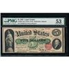 Image 1 : 1863 $5 Legal Tender Note PMG 53