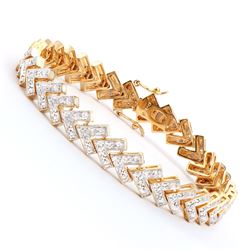 Plated 18KT Yellow Gold 0.80ctw Diamond Bracelet