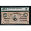 Image 1 : 1864 $50 Confederate States of America Note PMG 62EPQ