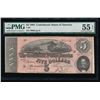 Image 1 : 1864 $5 Confederate States of America Note PMG 55EPQ