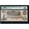 Image 1 : 1862 $100 Confederate States of America Note PMG 63