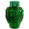 Malachite Art Deco Nude Bohemian Art Glass Vase #852538