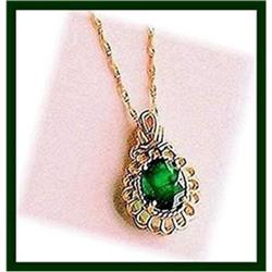 EMERALD 1.73 CARAT  * COLOMBIAN. GOLD PENDANT  #852594