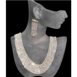 Sterling silver handmade knit  mesh necklace #852605
