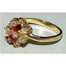 18kt Gold Ruby Diamond Cocktail Ring 18k #852690