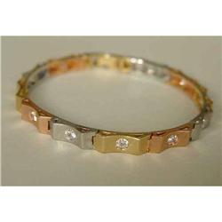 14kt Gold Art Deco Link Bracelet Tri-Color 14k #852691