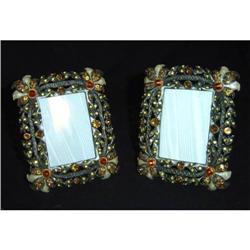 Pair of Antique Glass and Enamel Frames #852734