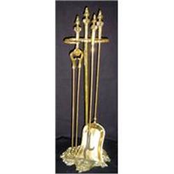 Antique Solid Brass Fire Set #852740