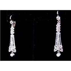 Edwardian Diamond and Sapphire " Bow"  Earrings #852752