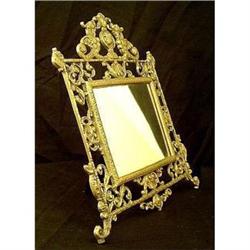 Antique English Brass Easel Mirror #852761