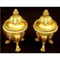 Pair of 19th Century Dore Bronze  Inkwells #852763