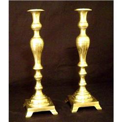 Pair of Antique Large Brass Candlesticks #852794