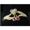 Image 1 : Antique Ruby, Rose Diamond and Pearl Ring #852908