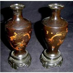 Pair of Chinese Export Lacquerware Urns #852952