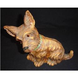 Antique Wood Composite Terrier Dog #852971