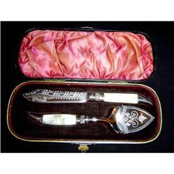 Antique Sheffield Jam Spoon and Knife Spreader #852979