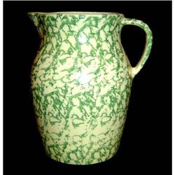 Antique American Sponge Ware Pitcher #852985