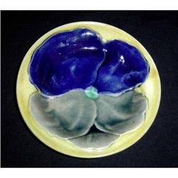 Antique Majolica Pansy Plate #853003
