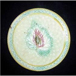 Antique English Majolica Small Leaf Plate #853048