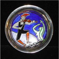 Sterling and Enamel Art Nouveau Dish #853177