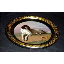 Antique French Papier Mache Round Tray #853213