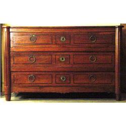 Louis XVI Fruitwood 3 drawer Commode  #858210