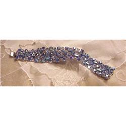 40's Wide Rhine Stone BRACELET*Blue* #858250